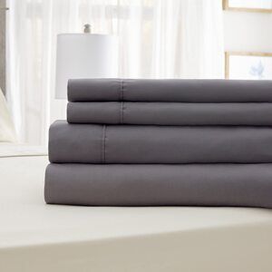 Serta Smart Comfort Twin Sheet Set Gray Microfiber Nanotex NEW